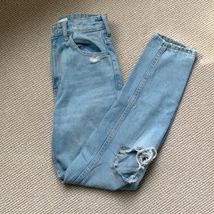 ZARA straight leg ripped jeans